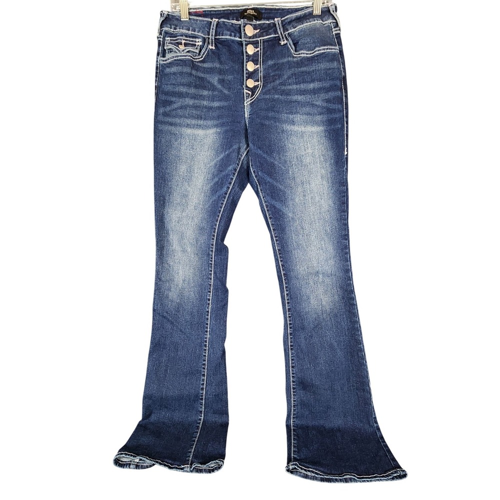 Becca Mid Rise Bootcut Jeans Women's Size 30 Button Fly Dark Wash Denim